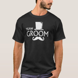 Team Bruidegom Snor En Hoed Huwelijk Bachelor P T-shirt