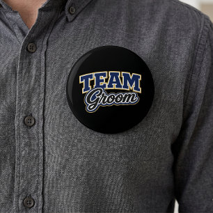Team Bruidegom Trouwfeest Ronde Button 7,6 Cm