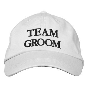 Team Bruidegom zwart en wit huwelijk Geborduurde Pet