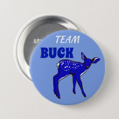 "Team Buck" Blauw geslacht onthullen Ronde Button 7,6 Cm (Voorkant /achterkant)