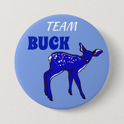 "Team Buck" Blauw geslacht onthullen Ronde Button 7,6 Cm (Voorkant)