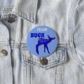 "Team Buck" Blauw geslacht onthullen Ronde Button 7,6 Cm (In situ)