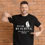 Team building Sailing Black Team T-shirt<br><div class="desc">Ce T-shirt team building est parfait pour les employés qui participent aux activités team building, en particulier dans la voile d'équipe. Utilisez-le pour les employés de l'entreprise ou vos collègues. Vous pouvez modifier le texte en personnalisant le T-shirt, les polices, la taille et la couleur du texte. Vous pouvez également...</div>