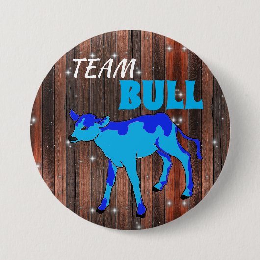 "Team Bull" Roze Geslacht onthullen Ronde Button 7,6 Cm (Voorkant)