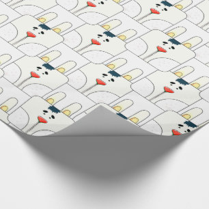 Team Bunny Face - Geel en Wit - v2 Cadeaupapier