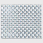 Team Bunny Face - Grijs en Blauw v2 Cadeaupapier (Vlak)