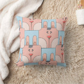 Team Bunny Face - Roze en Blauw Kussen (Deken)