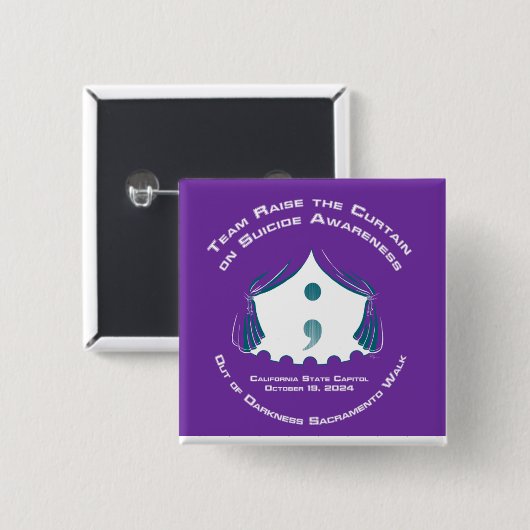 Team Button-Square Vierkante Button 5,1 Cm (Voorkant /achterkant)