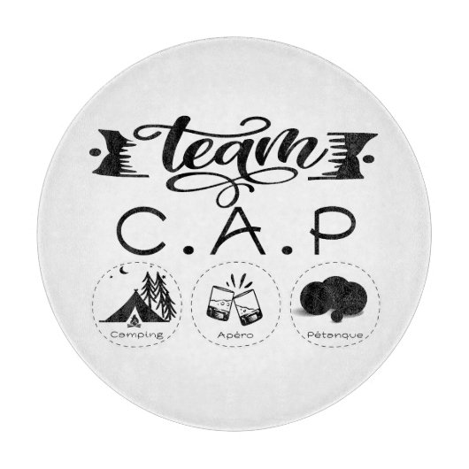 Team C.A.P Camping Apero Pétanque Snijplank (Voorkant)
