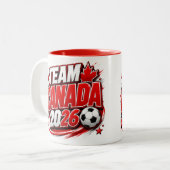 TEAM CANADA 2026 Voetbal Fan Beker | Canadees Tweekleurige Koffiemok (Voorkant links)