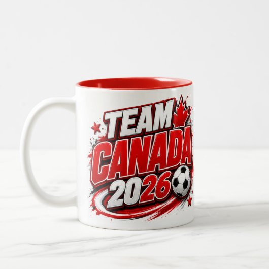 TEAM CANADA 2026 Voetbal Fan Beker | Canadees Tweekleurige Koffiemok (Links)