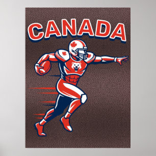 Team Canada Voetbal Dynamische Patriottische Atlee Poster