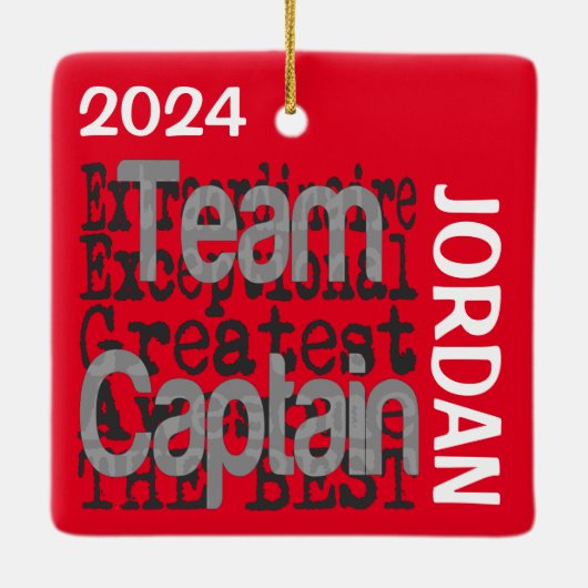 Team Captain Extraordinaire CUSTOM Keramisch Ornament (Achterkant)