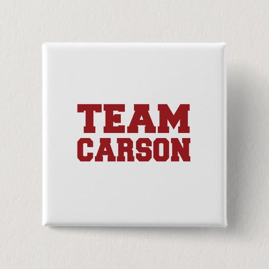 Team Carson 2016 Vierkante Button 5,1 Cm (Voorkant)