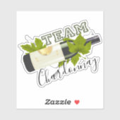 Team Chardonnay witte wijn druif wijnfles Sticker (Vel)