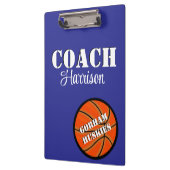 Team Coach Blauw en Wit Basketbal gepersonaliseerd Klembord (Links)
