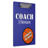Team Coach Blauw en Wit Basketbal gepersonaliseerd Klembord (Rechts)