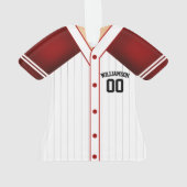 Team Colors Personalized Baseball Jersey Ornament (achterkant)