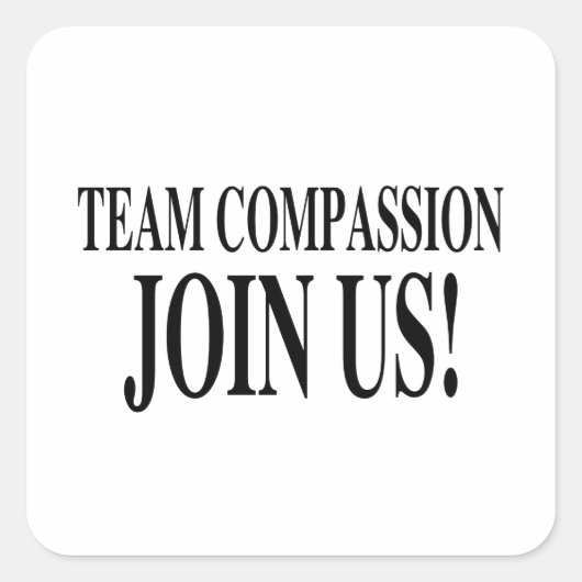 Team Compassie Doe mee Vierkante Sticker (Voorkant)
