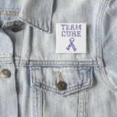 Team Cure (Periwinkle) Vierkante Button 5,1 Cm (In situ)
