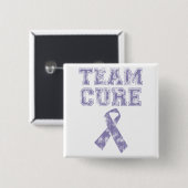 Team Cure (Periwinkle) Vierkante Button 5,1 Cm (Voorkant /achterkant)