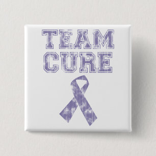 Team Cure (Periwinkle) Vierkante Button 5,1 Cm
