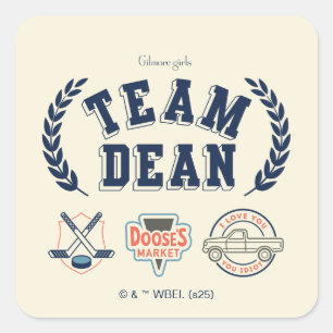 Team Dean Gilmore Girls-ontwerp Vierkante Sticker