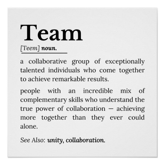Team Definition – The Power of Collaboration  Perfect Poster (Voorkant)