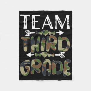 Team Derde Klas Terug naar school 1e dag Camo Lesg Fleece Deken