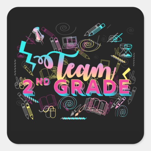 Team eerste klas 2e klas terug naar school sticker (Voorkant)