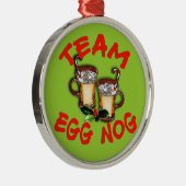 Team Eggnog Holiday Design Metalen Ornament (Rechts)
