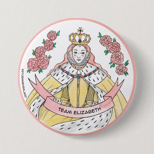 Team Elizabeth Ronde Button 7,6 Cm (Voorkant)
