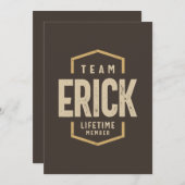 Team Erick levenslang lid gepersonaliseerde naam Kaart (Voorkant / Achterkant)