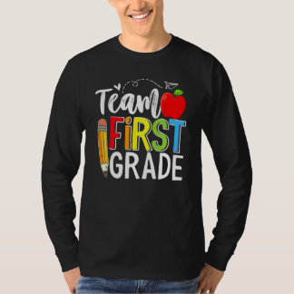 Team First Grade Shirt Teacher Student Kids Back T