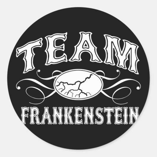 Team Frankenstein Ronde Sticker (Voorkant)