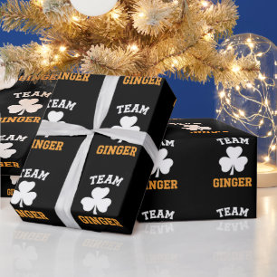 Team Gember Rode Kop Grappige Ierse St. Patrick's Cadeaupapier