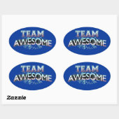 Team Geweldige Ovale Sticker (Vel)