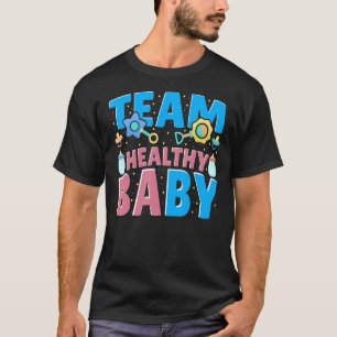 Team Gezonde Baby Familie Geslacht onthullen Parti T-shirt