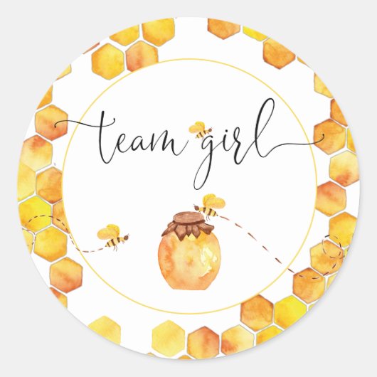 Team Girl Bee Theme Stickers de révélation de genr (Devant)