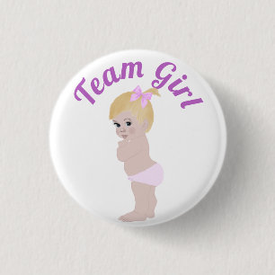 "Team Girl" Cute Baby Gender onthullen 3 cm Ronde Ronde Button 3,2 Cm