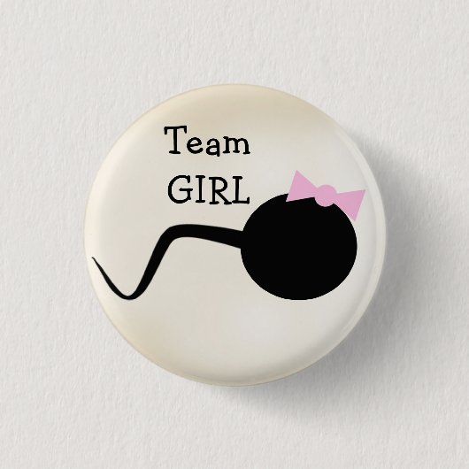 Team Girl Funny Gender Reopenbaart de Button (Voorkant)