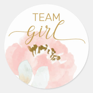 Team Girl gender laat feestjes zien Ronde Sticker