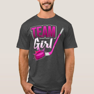 Team Girl Gender onthulling Hockey Baby shower Par T-shirt
