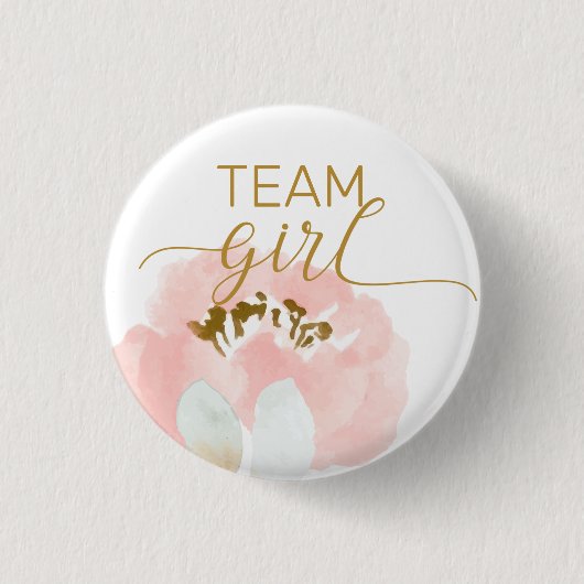 Team Girl gender reveal babyshower Button (Voorkant)