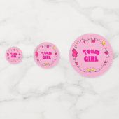 Team Girl Gender Reveal Table Confetti (Achterkanten)