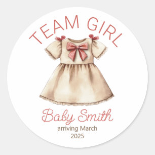 Team Girl Genre révéler bébé autocollant Noël