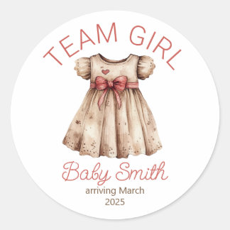 Team Girl Genre révéler bébé autocollant Noël