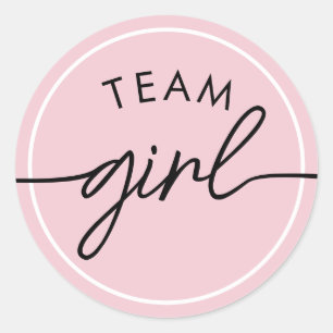 Team Girl Geslacht Reveal Stemmen Ronde Sticker
