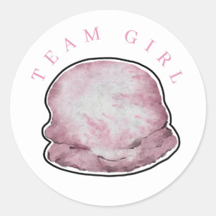 Team Girl Ice Cream Gender onthullen Ronde Sticker