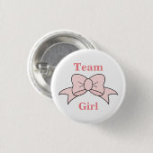 Team Girl Pink Bow Gender onthullen Ronde Button 3,2 Cm (Voorkant /achterkant)